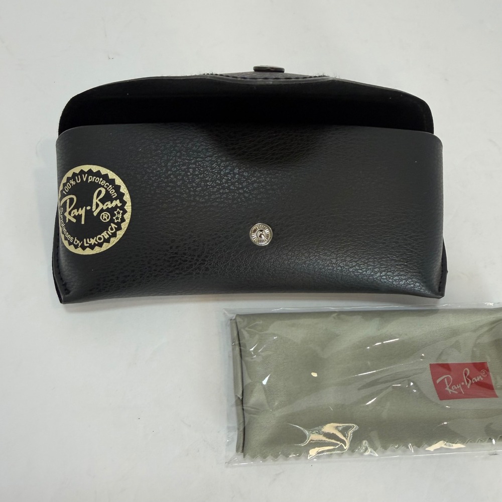 Ray-Ban Black Faux Leather Sunglasses Case with Microfiber Cleaning Cloth X-0026